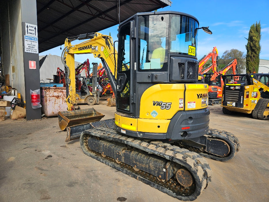 2021 YANMAR VIO55-6 5.6T EXCAVATOR (EX121) WITH CAB, HITCH, BUCKETS, 1980HRS