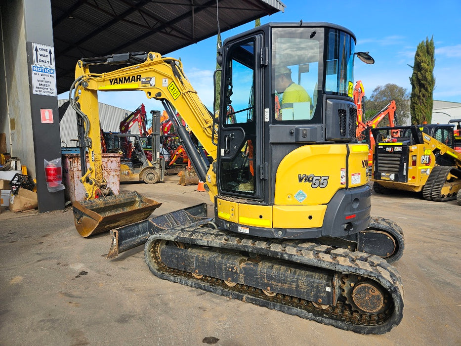 2021 YANMAR VIO55-6 5.6T EXCAVATOR (EX121) WITH CAB, HITCH, BUCKETS, 1980HRS