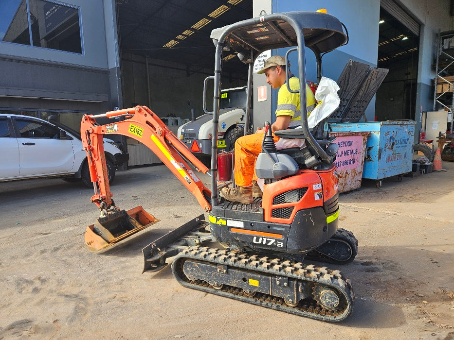 2023 KUBOTA U17-3 1.7T MINI EXCAVATOR (EX182) WITH HITCH, BUCKETS AND 912 HRS
