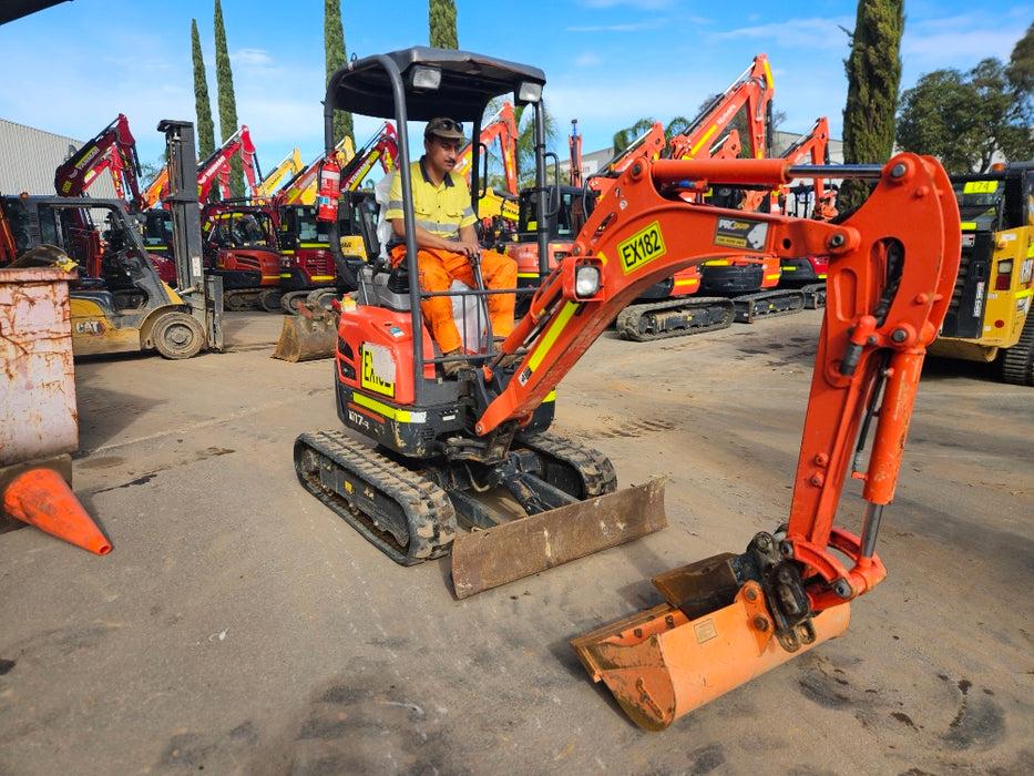 2023 KUBOTA U17-3 1.7T MINI EXCAVATOR (EX182) WITH HITCH, BUCKETS AND 912 HRS