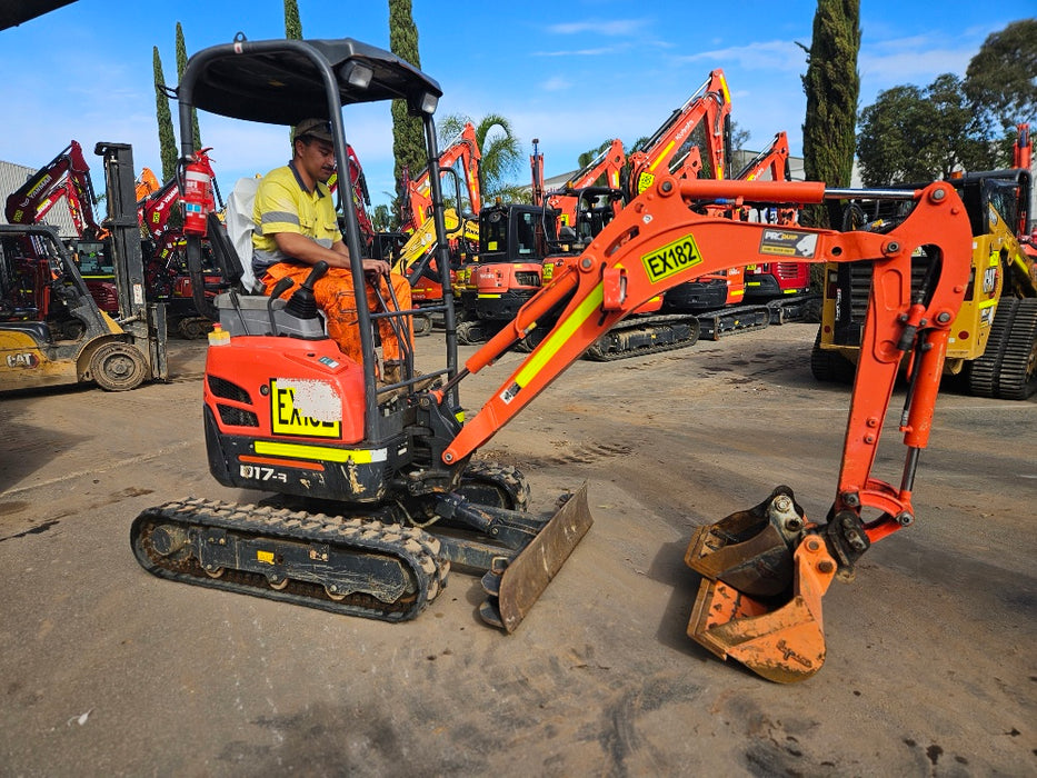 2023 KUBOTA U17-3 1.7T MINI EXCAVATOR (EX182) WITH HITCH, BUCKETS AND 912 HRS