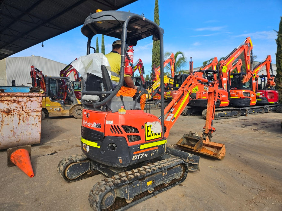 2023 KUBOTA U17-3 1.7T MINI EXCAVATOR (EX182) WITH HITCH, BUCKETS AND 912 HRS