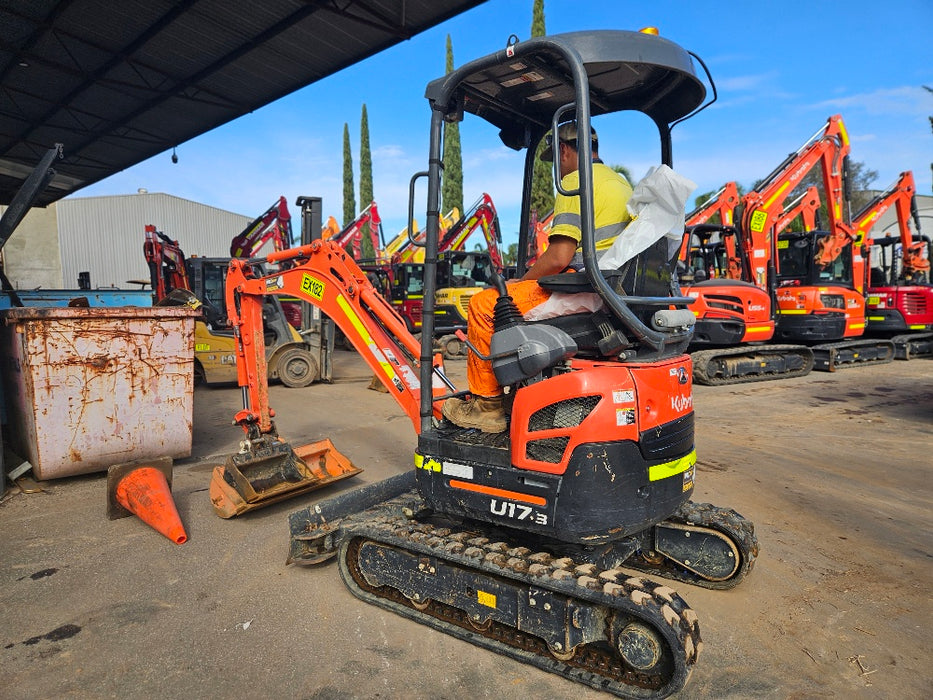 2023 KUBOTA U17-3 1.7T MINI EXCAVATOR (EX182) WITH HITCH, BUCKETS AND 912 HRS