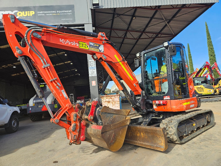 2021 KUBOTA U55-4 5.6T EXCAVATOR (EX129) WITH CAB, BUCKETS AND 1520 HOURS