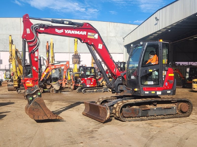 2022 YANMAR SV100-2 10T EXCAVATOR (E382) WITH HITCH, BUCKETS, 1920 HOURS