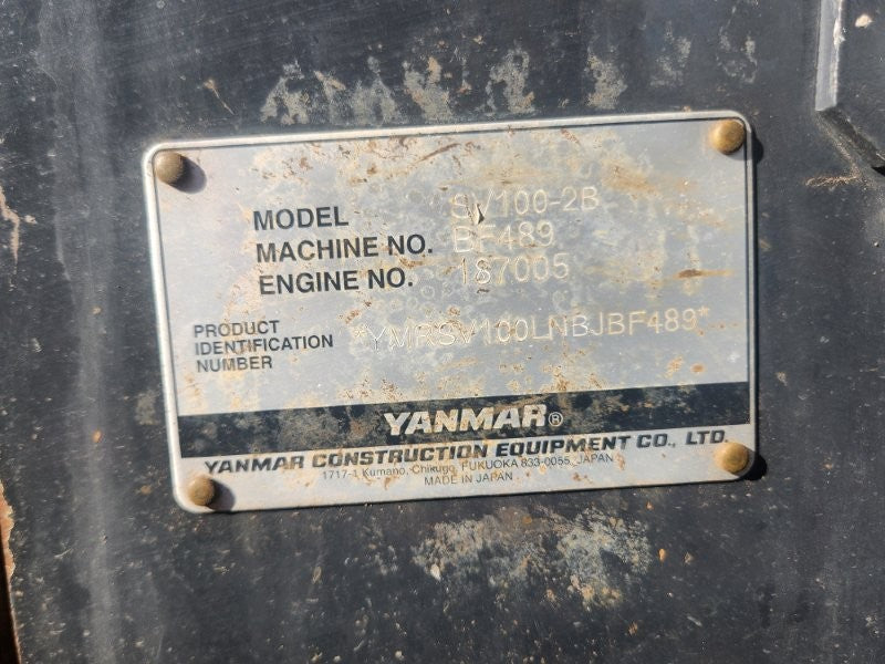 2022 YANMAR SV100-2 10T EXCAVATOR (E382) WITH HITCH, BUCKETS, 1920 HOURS