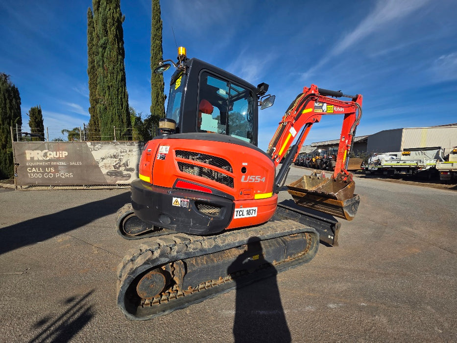 2021 KUBOTA U55-4 5.6T EXCAVATOR (EX128) WITH A/C CAB, HITCH AND 1430 HOURS