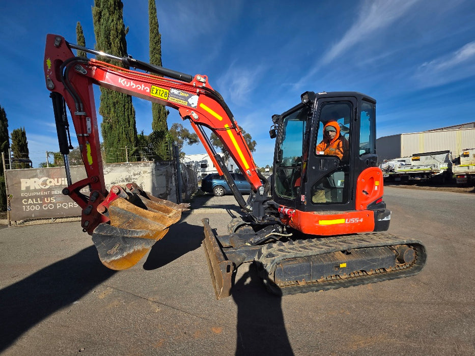 2021 KUBOTA U55-4 5.6T EXCAVATOR (EX128) WITH A/C CAB, HITCH AND 1430 HOURS
