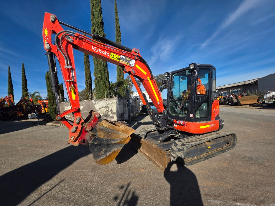2021 KUBOTA U55-4 5.6T EXCAVATOR (EX128) WITH A/C CAB, HITCH AND 1430 HOURS