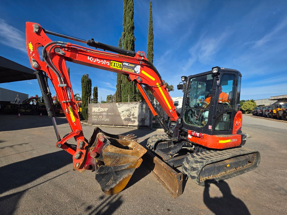 2021 KUBOTA U55-4 5.6T EXCAVATOR (EX128) WITH A/C CAB, HITCH AND 1430 HOURS