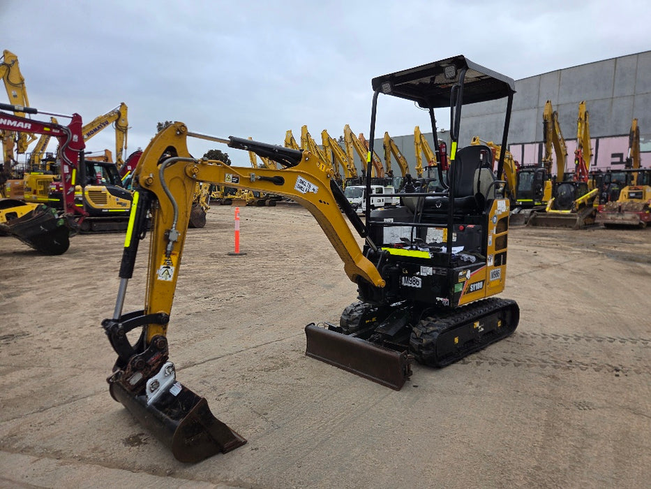 2023 SANY SY18 1.8T MINI-EXCAVATOR (M986) WITH Q/C HITCH, BUCKETS AND 582 HRS