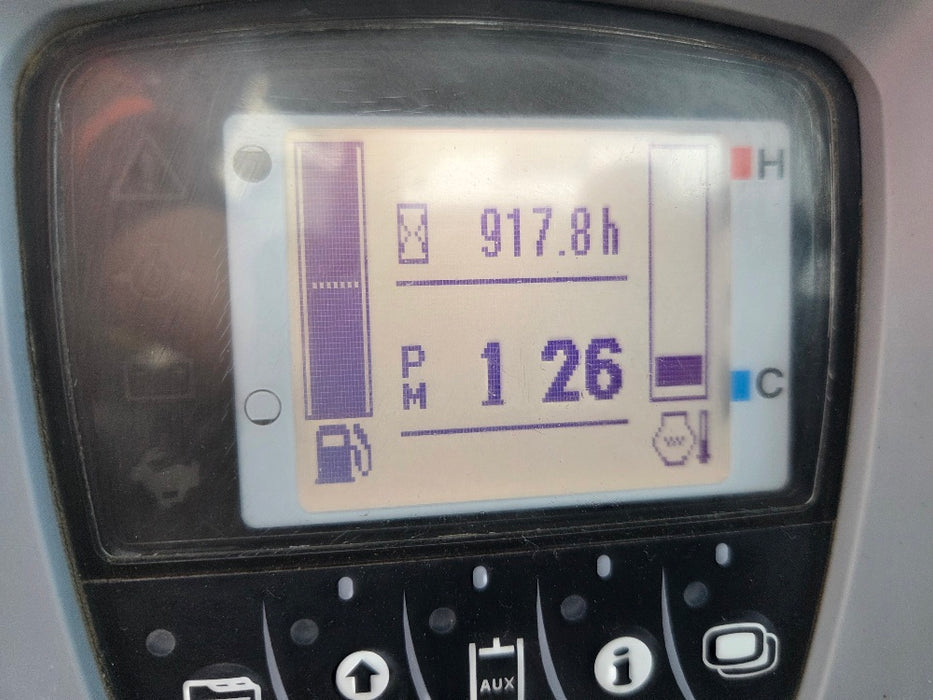 Kubota excavator hour meter showing 917.8 operating hours