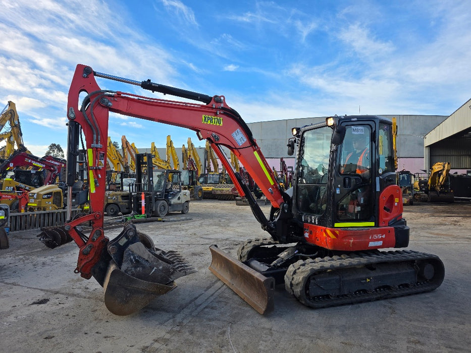 2022 KUBOTA U55-4 5.5T EXCAVATOR (M815) WITH A/C CAB, HITCH, BUCKETS AND 2295 HOURS