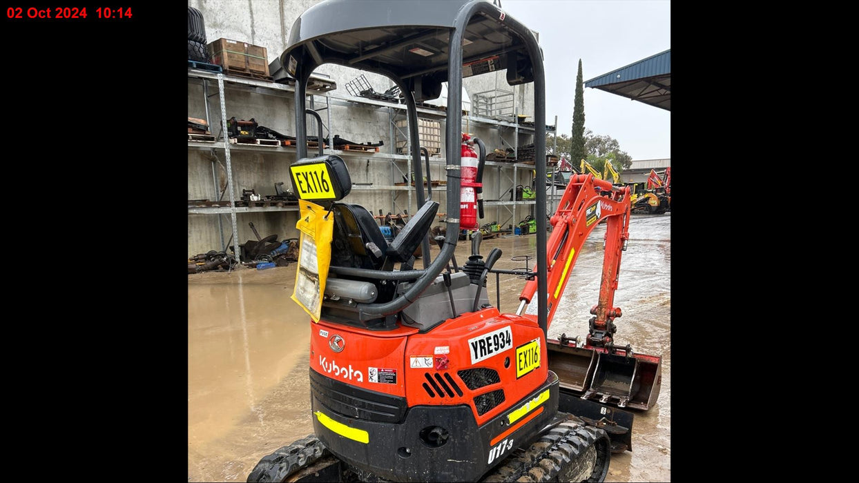 2021 KUBOTA U17-3 1.7T EXCAVATOR (EX116) WITH HITCH, BUCKETS AND LOW 785 HOURS