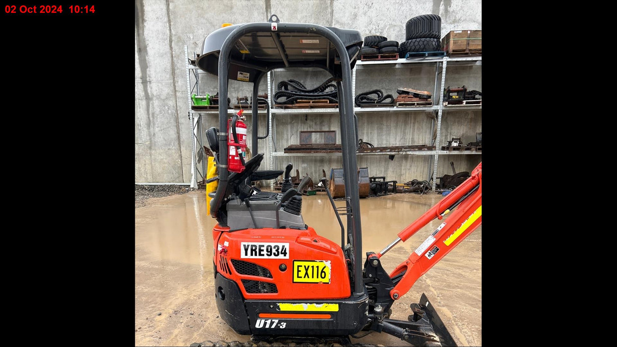 2021 KUBOTA U17-3 1.7T EXCAVATOR (EX116) WITH HITCH, BUCKETS AND LOW 785 HOURS