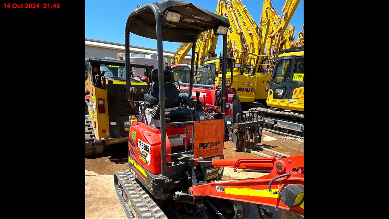 2022 KUBOTA U17-3 1.7T EXCAVATOR (EX134) WITH HITCH, BUCKETS AND 835 HOURS