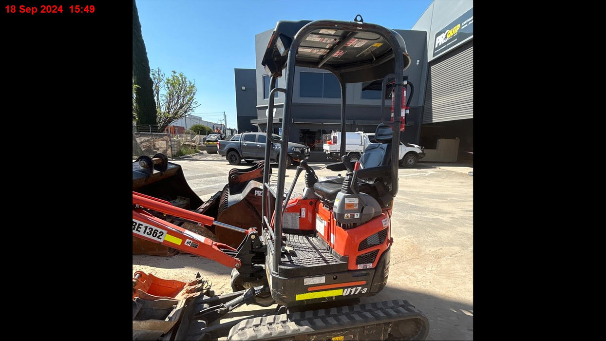 2022 KUBOTA U17-3 1.7T EXCAVATOR (EX135) WITH HITCH, BUCKETS AND 860 HOURS