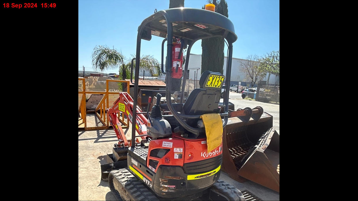 2022 KUBOTA U17-3 1.7T EXCAVATOR (EX135) WITH HITCH, BUCKETS AND 860 HOURS