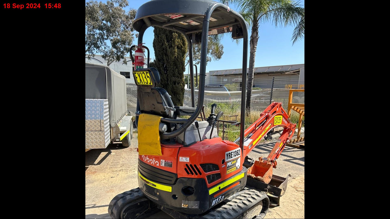 2022 KUBOTA U17-3 1.7T EXCAVATOR (EX135) WITH HITCH, BUCKETS AND 860 HOURS