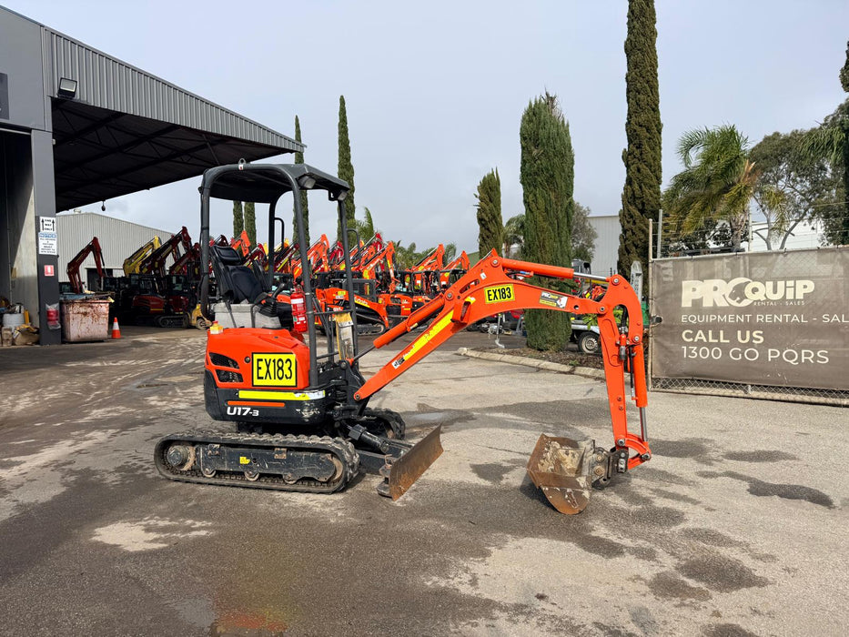 2023 KUBOTA U17 1.7T EXCAVATOR (EX183) WITH HITCH, BUCKETS AND 930 HOURS