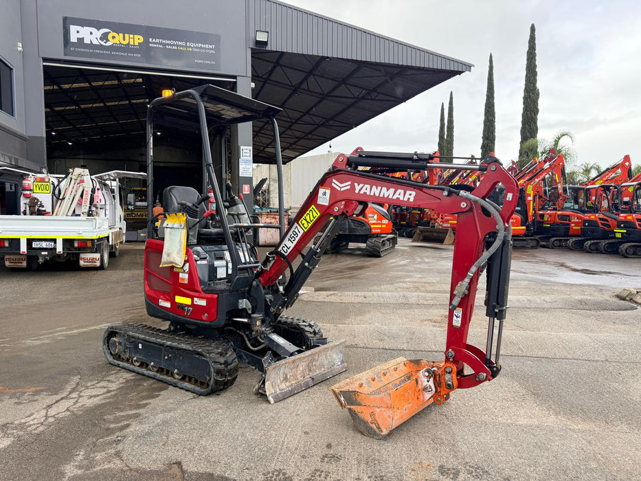 2024 YANMAR VIO17 1.7T EXCAVATOR (EX221) WITH HITCH, BUCKETS AND 1020 HOURS