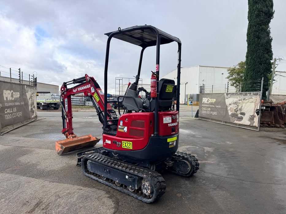 2024 YANMAR VIO17 1.7T EXCAVATOR (EX221) WITH HITCH, BUCKETS AND 1020 HOURS