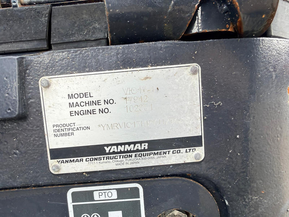 2024 YANMAR VIO17 1.7T EXCAVATOR (EX221) WITH HITCH, BUCKETS AND 1020 HOURS