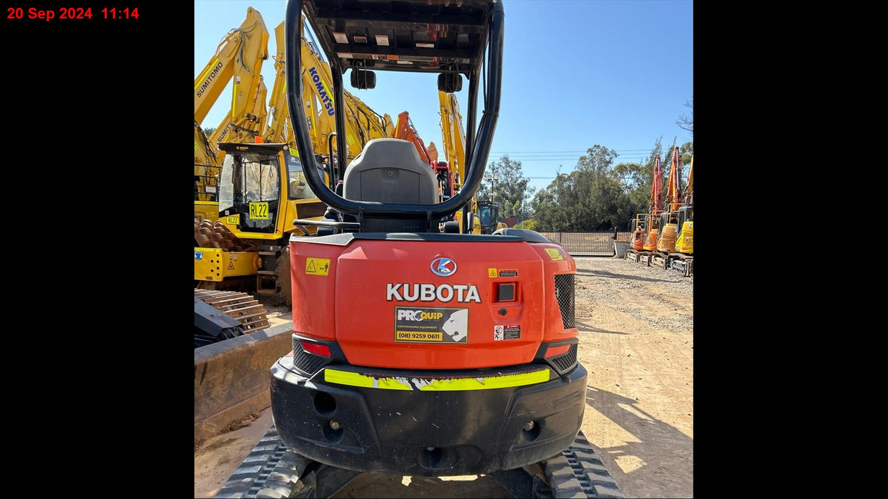 2020 KUBOTA U35-4 3.5T EXCAVATOR (EX87) WITH HITCH, BUCKETS AND 780 HOURS