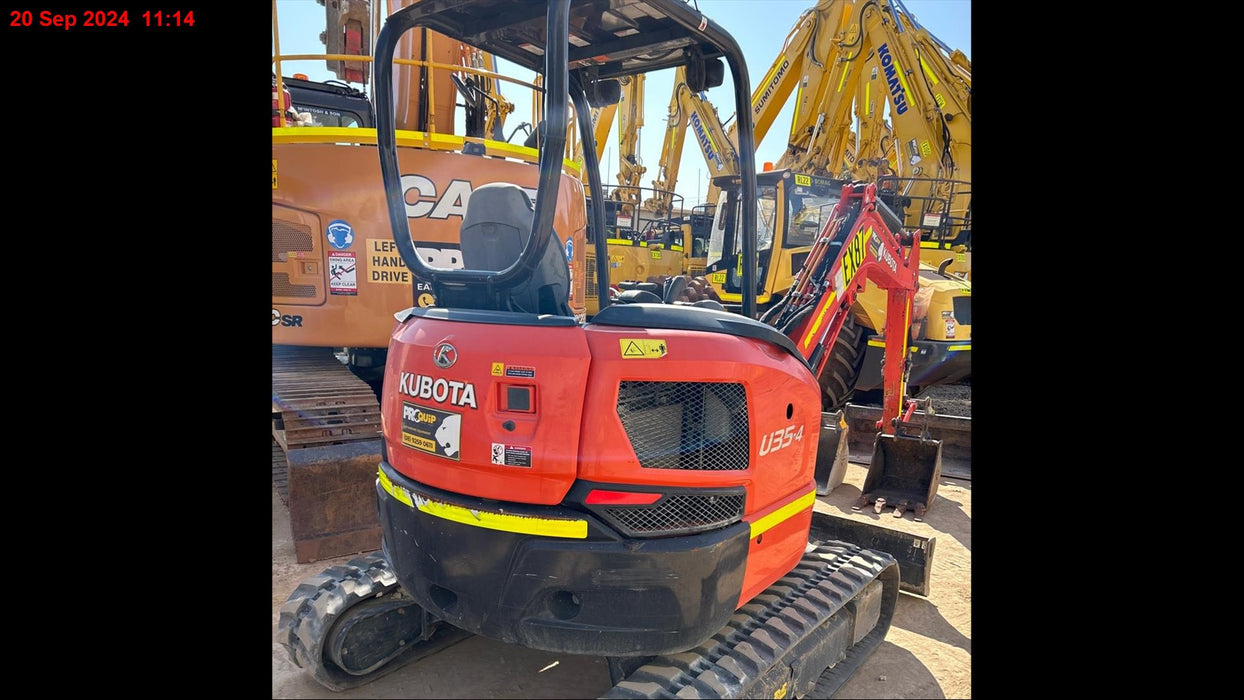 2020 KUBOTA U35-4 3.5T EXCAVATOR (EX87) WITH HITCH, BUCKETS AND 780 HOURS