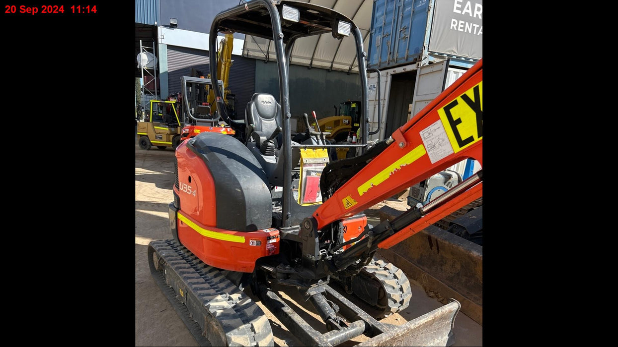 2020 KUBOTA U35-4 3.5T EXCAVATOR (EX87) WITH HITCH, BUCKETS AND 780 HOURS