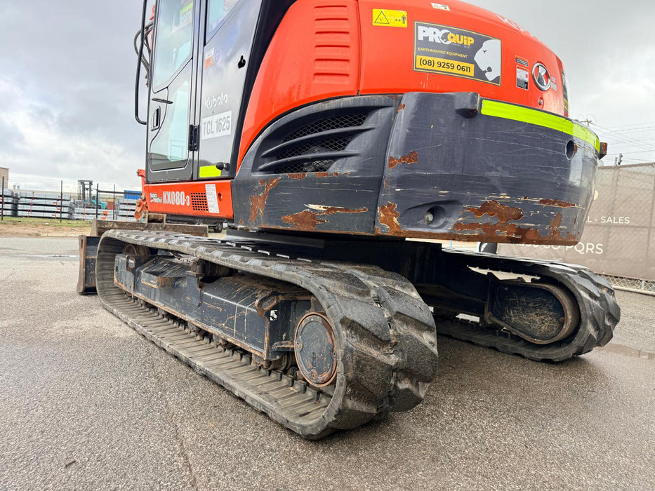 2021 KUBOTA KX080-3 8.4T EXCAVATOR (EX98) WITH HITCH, BUCKETS, 1920 HOURS
