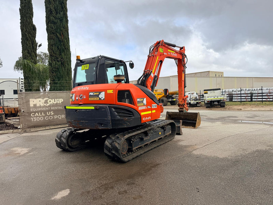 2021 KUBOTA KX080-3 8.4T EXCAVATOR (EX98) WITH HITCH, BUCKETS, 1920 HOURS