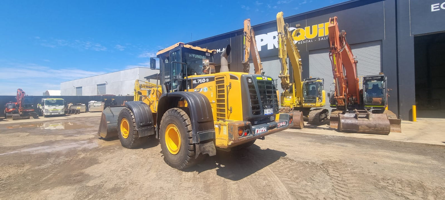 2019 HYUNDAI HL760-9 18T ARTIC WHEEL LOADER (L124) WITH HITCH, 4870 HRS