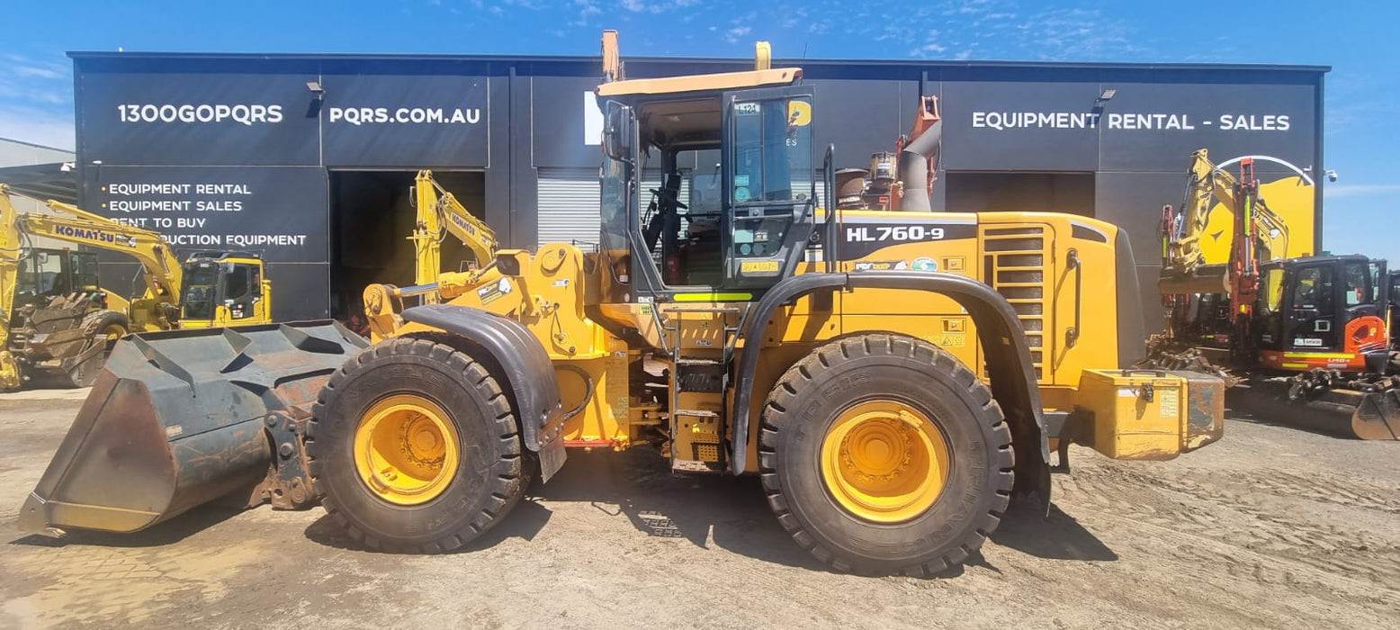 2019 HYUNDAI HL760-9 18T ARTIC WHEEL LOADER (L124) WITH HITCH, 4870 HRS