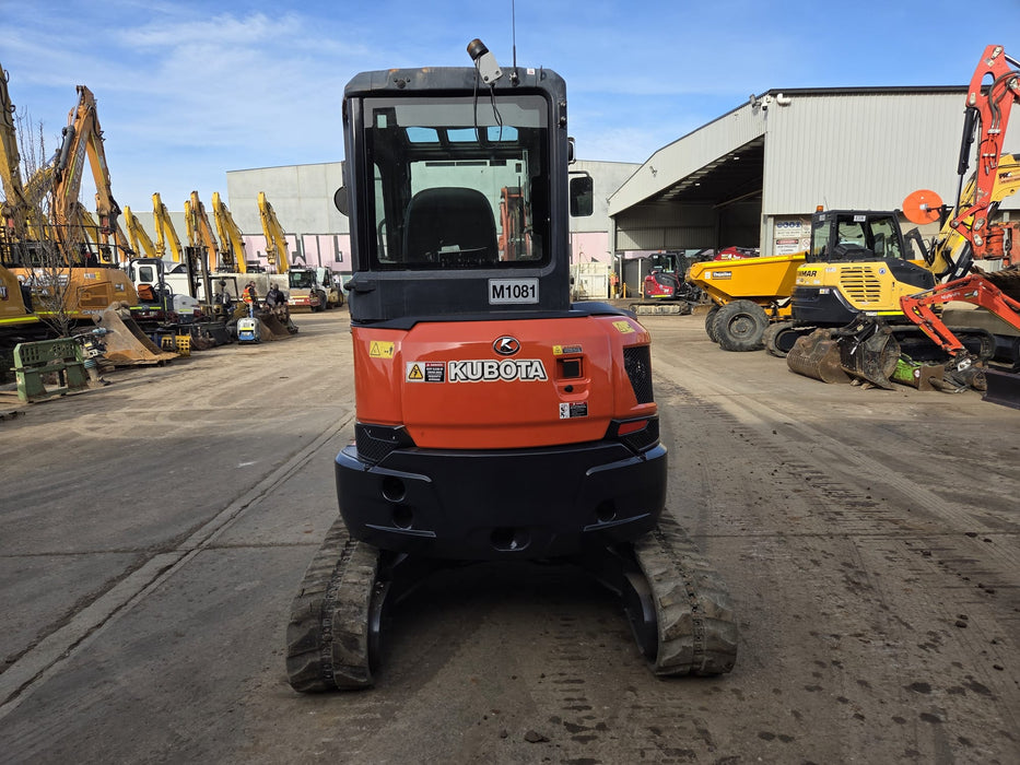 2019 KUBOTA U35-4 3.6T EXCAVATOR (M1081) WITH CAB, HITCH, BUCKETS AND 2035 HRS