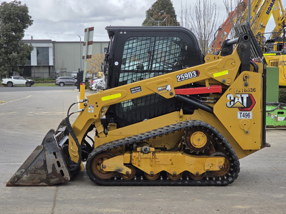 2021 CAT 259D3 TRACK LOADER (T496) WITH HI-FLOW, 4 IN 1 AND LOW 1185 HOURS