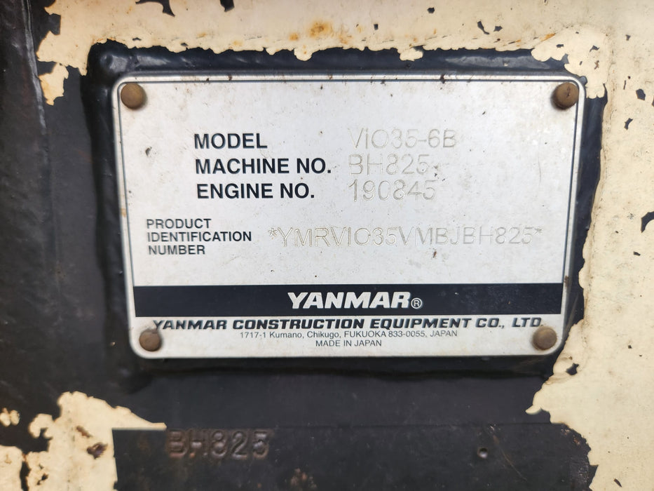 2022 YANMAR VIO35-6 EXCAVATOR (EX142) WITH A/C CAB, HITCH, BUCKETS, 1505HRS