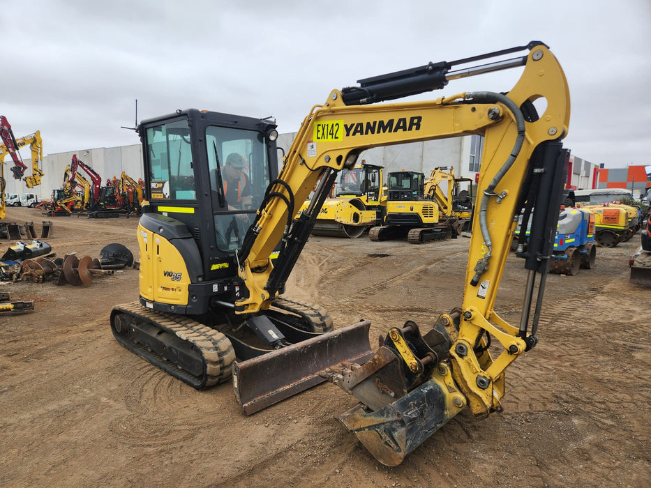 2022 YANMAR VIO35-6 EXCAVATOR (EX142) WITH A/C CAB, HITCH, BUCKETS, 1505HRS