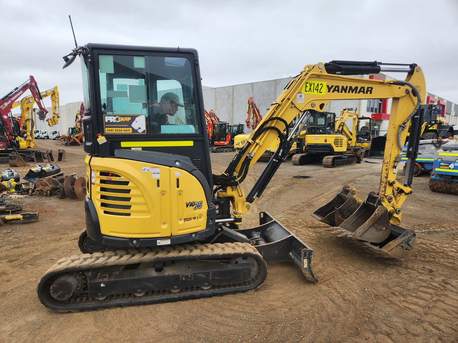 2022 YANMAR VIO35-6 EXCAVATOR (EX142) WITH A/C CAB, HITCH, BUCKETS, 1505HRS