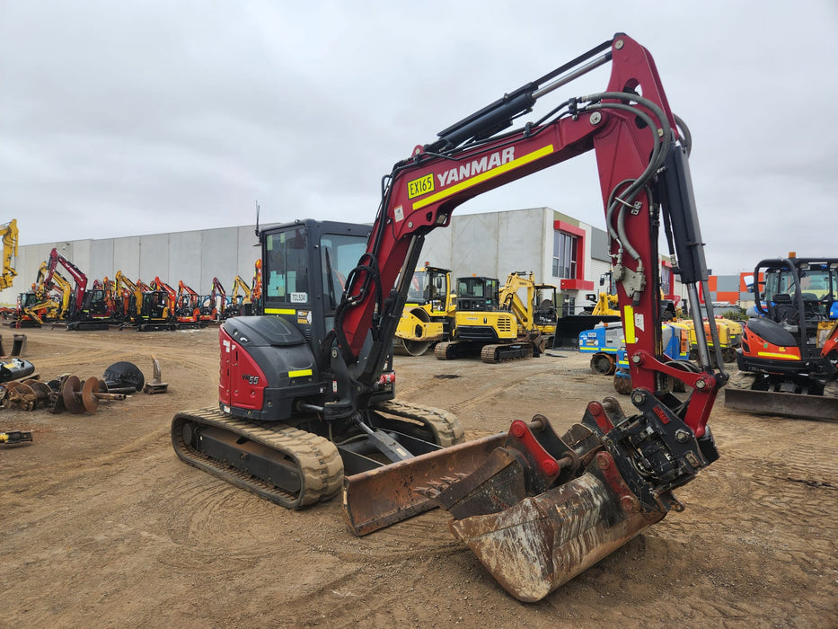 2022 YANMAR VIO55-6 EXCAVATOR (EX165) WITH TILT HITCH, BUCKETS AND 2095 HRS