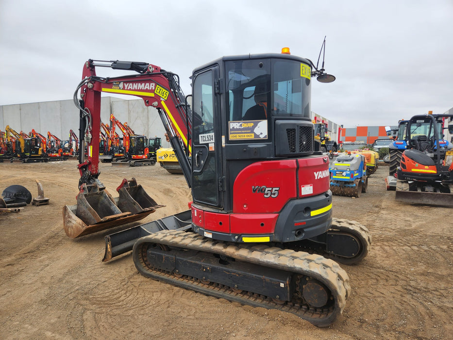 2022 YANMAR VIO55-6 EXCAVATOR (EX165) WITH TILT HITCH, BUCKETS AND 2095 HRS