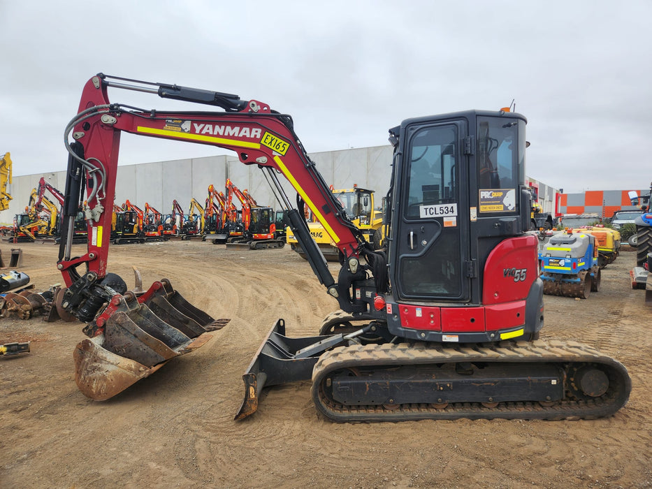2022 YANMAR VIO55-6 EXCAVATOR (EX165) WITH TILT HITCH, BUCKETS AND 2095 HRS