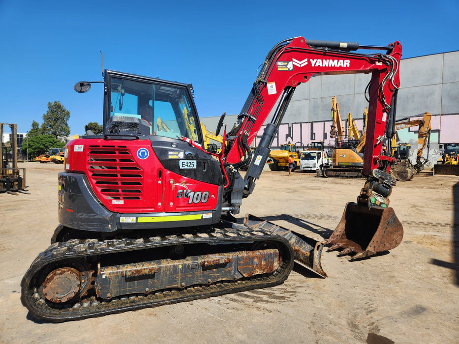2023 YANMAR SV100 10T EXCAVATOR (E425) WITH TILT HITCH, BUCKETS AND 1850 HRS