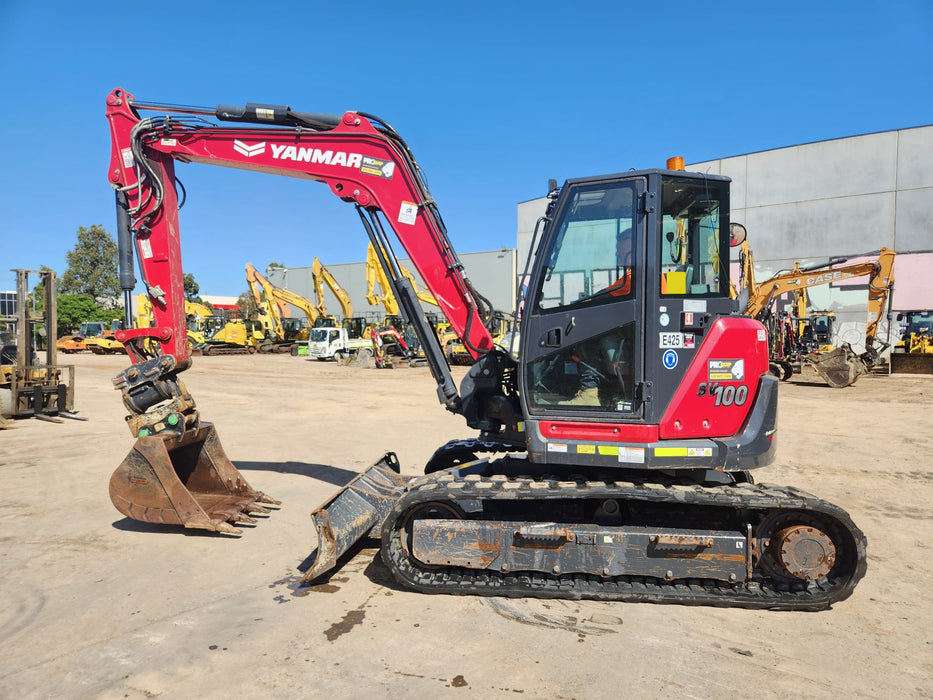2023 YANMAR SV100 10T EXCAVATOR (E425) WITH TILT HITCH, BUCKETS AND 1850 HRS