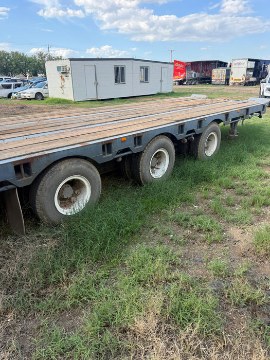 1989 LUSTY TRI-AXLE TAG TRAILER, 45,000 ATM RATED, HYDRAULIC RAMPS, RING FEDER