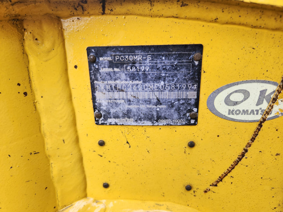 2021 KOMATSU PC30MR-5 3.2T EXCAVATOR (M891) WITH BUCKETS, 900 HOURS