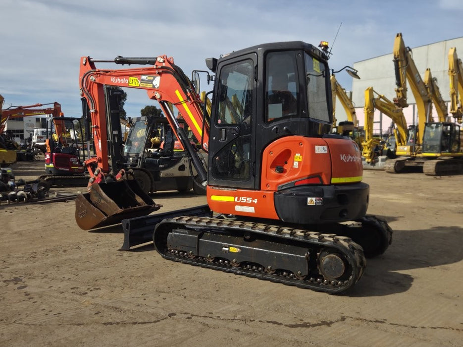 2021 KUBOTA U55-4 5.6T EXCAVATOR (EX129) WITH CAB, BUCKETS AND 1520 HOURS