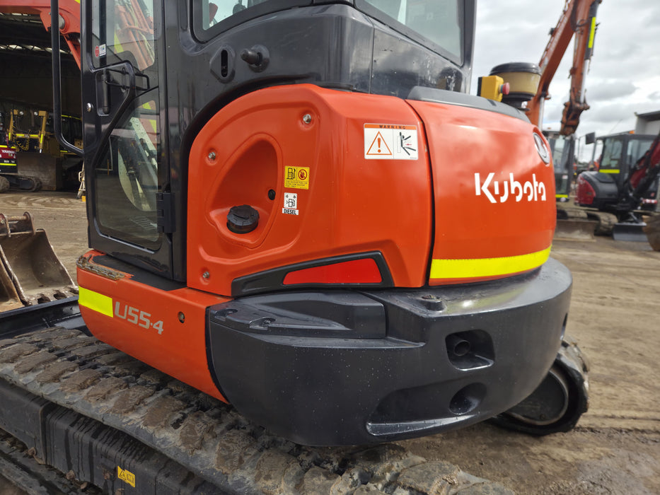 2021 KUBOTA U55-4 5.6T EXCAVATOR (EX128) WITH A/C CAB, HITCH AND 1430 HOURS