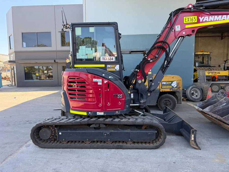 2022 YANMAR VIO55-6 EXCAVATOR (EX165) WITH TILT HITCH, BUCKETS AND 2095 HRS