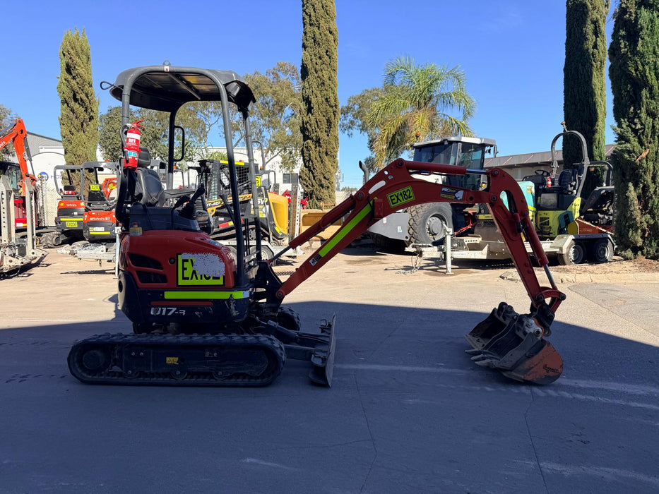 2023 KUBOTA U17-3 1.7T MINI EXCAVATOR (EX182) WITH HITCH, BUCKETS AND 912 HRS